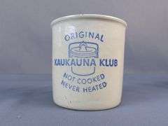 Lot of Three Advertising Crock Jars: Kauna Klub and Coldsprings Manor