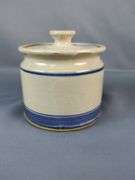 Three Advertising Crock Containers: Butter and Cheese