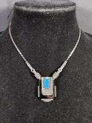 Ladies Art Deco Sterling Silver Choker, Marked SHA