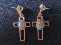 Classy Casuals Copper Cross Earrings