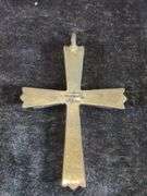 E. Kaskalla Sterling Silver Cross Pendant With Natural Blue Stone
