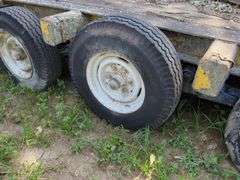 Tri-Axle Flatbed Trailer with Loading Ramps, No Title, THURSDAY Pick Up