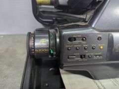 Camera Equipment Including VHS Movie Camera, Super 8, Minolta, Velbon Tripod, And Lighting