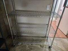 Shelf Tech System 4-Shelf Wire Rack With Wheels, Approx 48" W X 77" H X 18" D (Including Wheels)