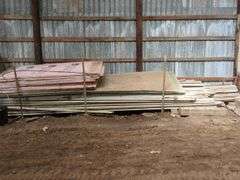 Surplus Building Materials, Insulation Boards, Vintage Jars, and Metal Storage Box