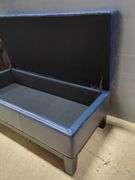 Grandin Road Blue Upholstered Furniture Set Includes, Bench, Ottoman, and Two Chairs