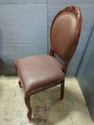 Set of 4 Dining Chairs with Brown Faux Leather