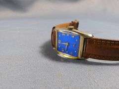 Hamilton 10K Gold Filled Wristwatch with Blue Face