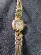 Gold-Tone Ladies Bulova Wrist Watch with Decorative Band