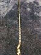 Ladies 14k 2-Toned Twisted Rope Anklet, 10", Marked Italy