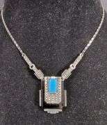 Ladies Art Deco Sterling Silver Choker, Marked SHA