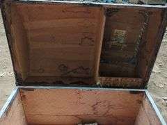 Vintage Metal Bound Steamer Trunk