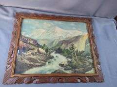 Deric Luwguy "Early Mountain River" Framed Lithograph