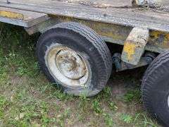 Tri-Axle Flatbed Trailer with Loading Ramps, No Title, THURSDAY Pick Up