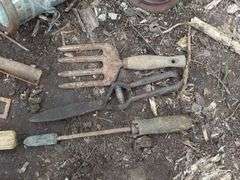 Mixed Tools, Fish Basket, Lantern, Radio, and More