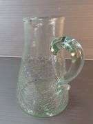 Stockholms Glasbruk Crackle Glass Creamer and Pitcher Set