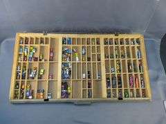Collection of Miniature Vehicles in Printers Drawer Display Case
