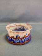 Czech Art Glass Vases and Lidded Bowls, Total Qty 5 Pieces