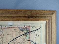 Framed Oklahoma Indian Territories and Missouri Road Map Poster