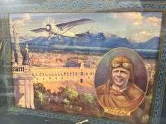 Charles Lindbergh 'Air Mail Saves Time' Framed Print