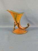 Roseville Cornucopia Pottery Vase Pine Cone Pattern