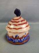 Czech Art Glass Vases and Lidded Bowls, Total Qty 5 Pieces