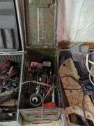Assorted Tools, Metal Boxes, And Fan