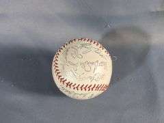 Bruce Chen Autographed Baseball, 1979 Kansas City Royals Stamped Signature Pennant, And Stamped Autograph Baseball