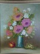 Robert Lot Floral Still Life Oil Painting