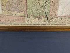 Framed Oklahoma Indian Territories and Missouri Road Map Poster