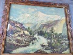 Deric Luwguy "Early Mountain River" Framed Lithograph