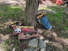 Toy Trucks, Tractors, and Croquet Set
