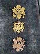 US Military Cap Badges, Qty 2, And American Legion Cap Badge