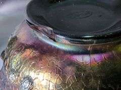 Fenton Iridescent Carnival Glass Vase and Bowl Set