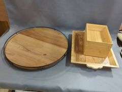 Criterion Microwave Oven, Lazy Susan, And Wooden Serving Trays