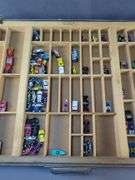 Collection of Miniature Vehicles in Printers Drawer Display Case