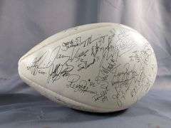 1996 Kansas City Chiefs Stamped Signature Football in Display Case