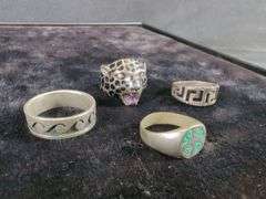 Sterling Silver Rings, Qty 4