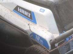 Lawn Care Equipment Assortment Including Hart Mower, String Trimmer, and Blowers