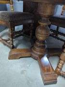 Turned Wood Dining Table with Matching Chairs