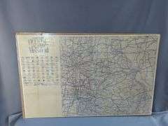 Framed Oklahoma Indian Territories and Missouri Road Map Poster