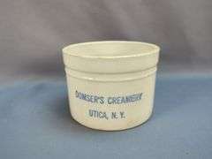 Domser's Creamery Utica, N.Y. Stoneware Crock