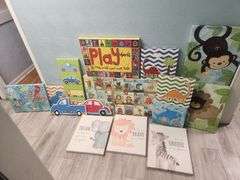 Children's Wall Art, Various Sizes And Styles, Total Qty 15