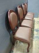 Set of 4 Dining Chairs with Brown Faux Leather