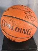 Signed Charlotte Hornets NBA Basketball in Display Case