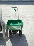 Ames Reel Easy Hose Reel Cart With Hose And Scotts Speedy Green 2000 Spreader