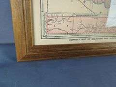 Framed Oklahoma Indian Territories and Missouri Road Map Poster