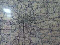 Framed Oklahoma Indian Territories and Missouri Road Map Poster