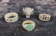 Sterling Silver Rings, Qty 4
