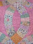 Double Wedding Ring Machine Stitched Quilt - 84" x 70"